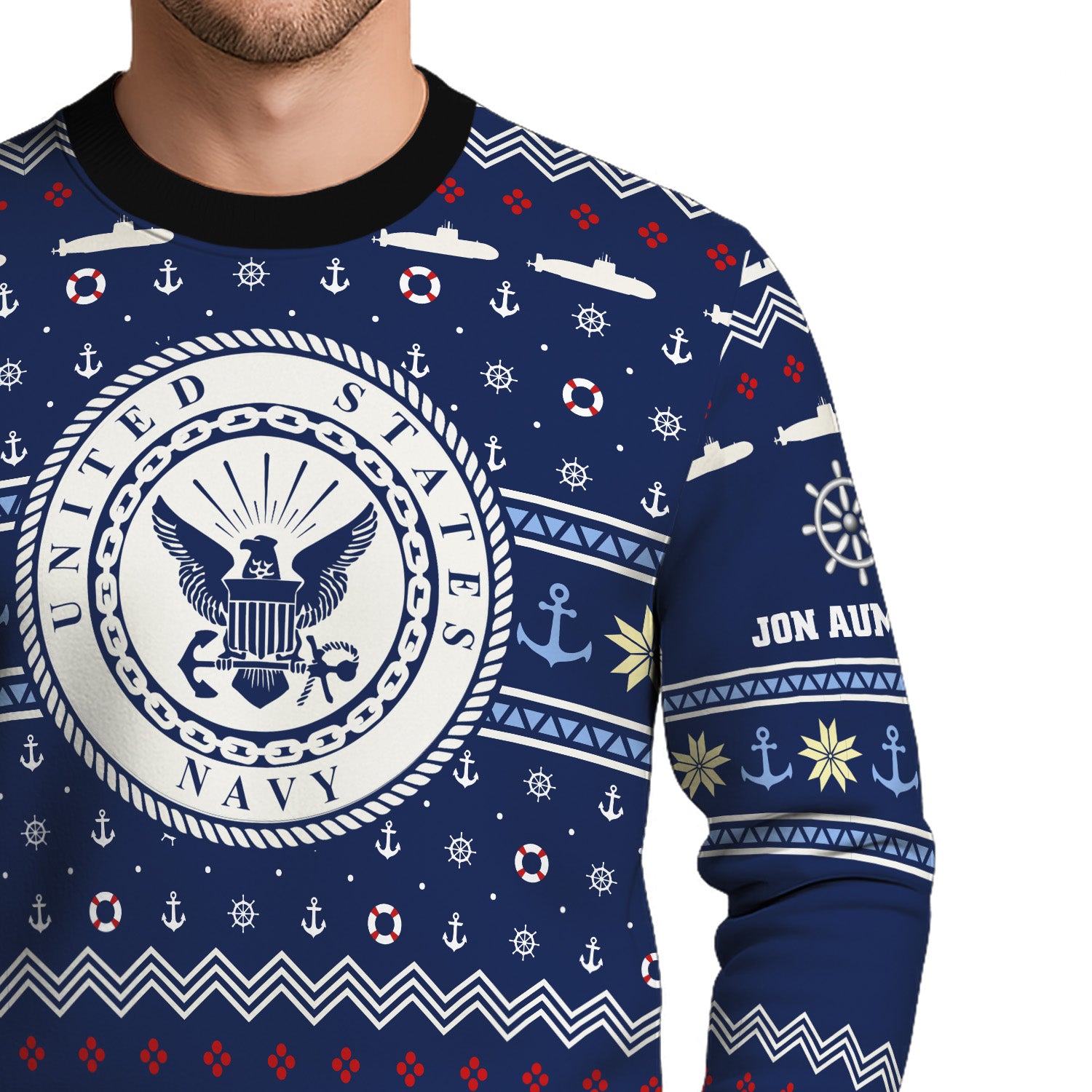 Personalized US Navy Christmas Ugly Sweater UST006