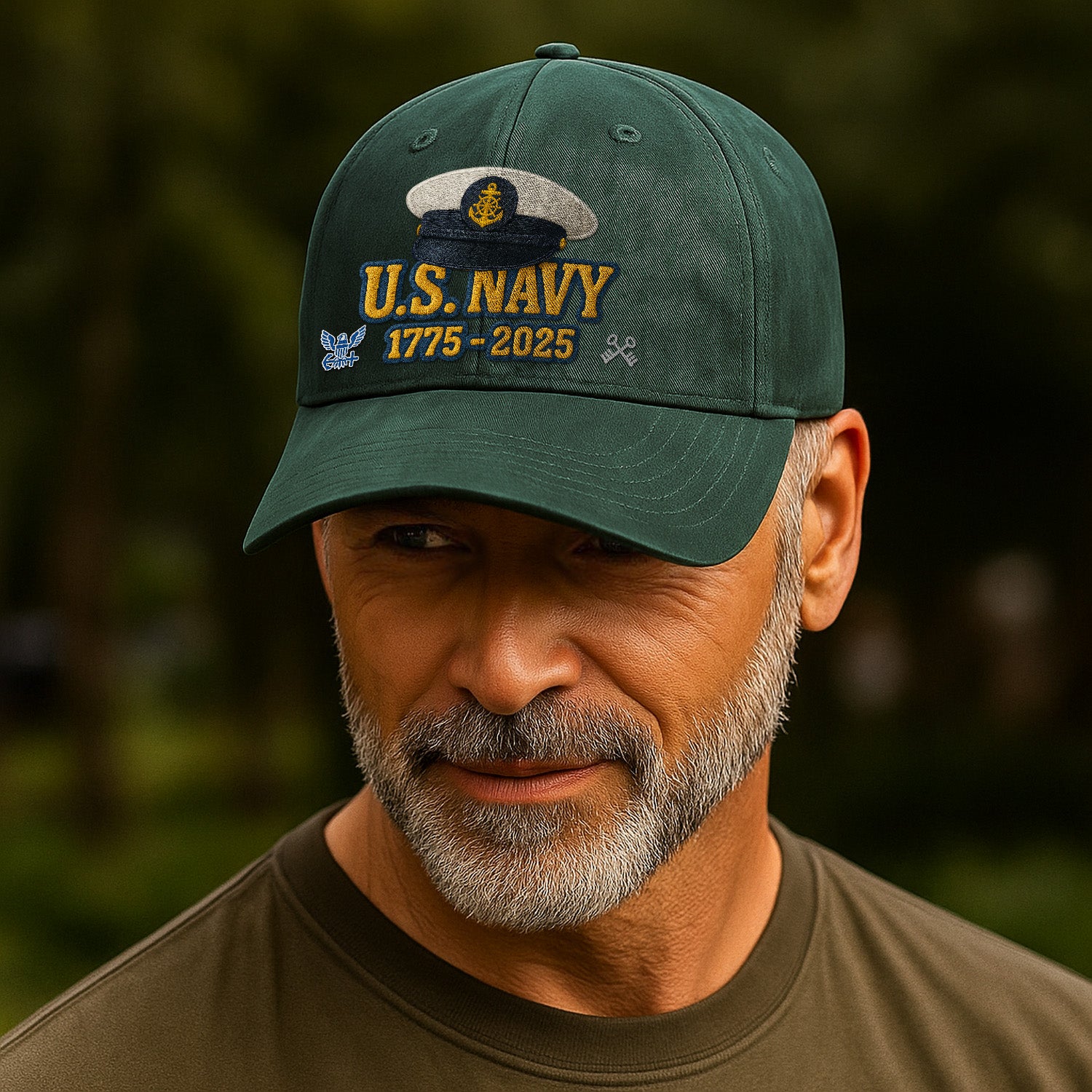 Premium Washed Denim Cap – Embroidered-Effect Print DC0010