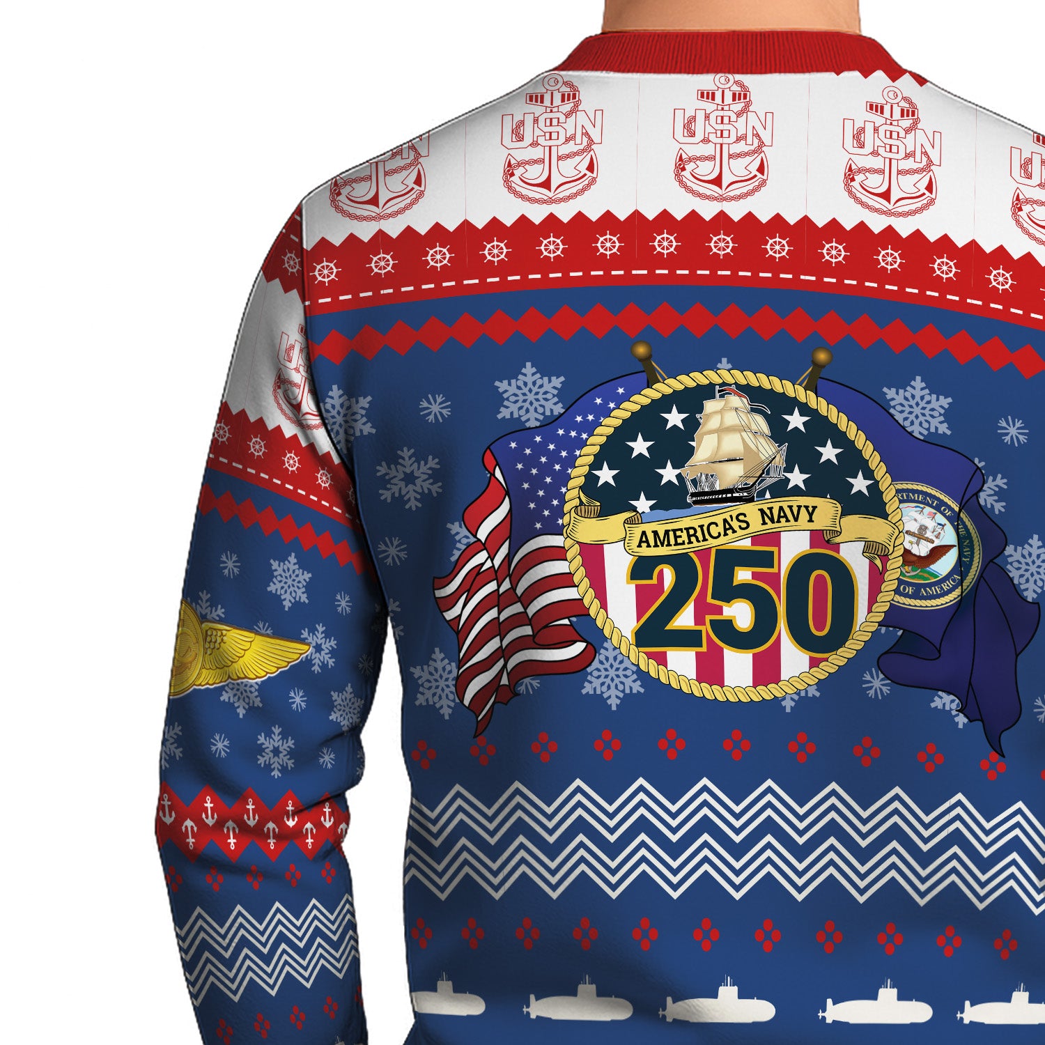 Personalized US Navy Christmas Ugly Sweater UST009