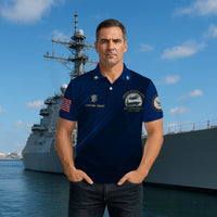 US Navy 250th Anniversary Polo Shirt – Custom Rank & Aircraft Tribute Design