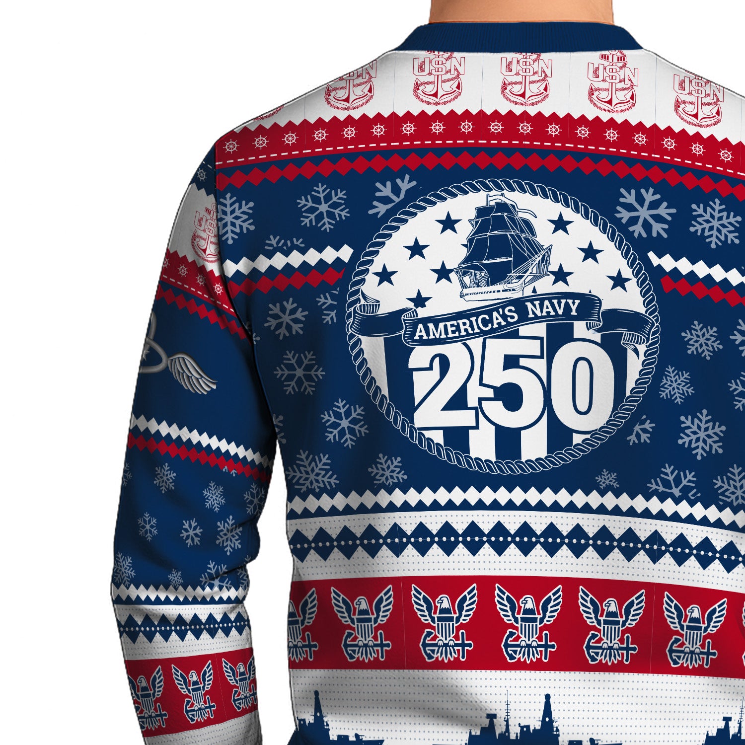 Personalized US Navy Christmas Ugly Sweater UST008