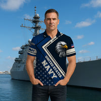 US Navy Polo Shirt – Bald Eagle & American Stars Custom Veteran