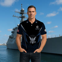 US Navy Polo Shirt – Lightning Eagle Design with Custom Rank & Text
