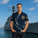 Navy Veteran Polo Shirt – 250 Years of Service, Personalized Rank