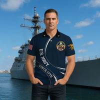 Navy Veteran Polo Shirt – 250 Years of Service, Personalized Rank