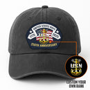 Custom Ranks US Navy 250th Annivesary Premium Washed Denim Cap